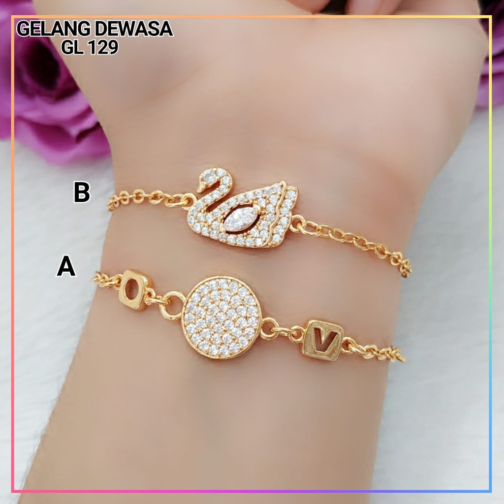 Gelang xuping gelang dewasa/remaja rantai bulat perhiasan wanita lapis emas gold GL 129