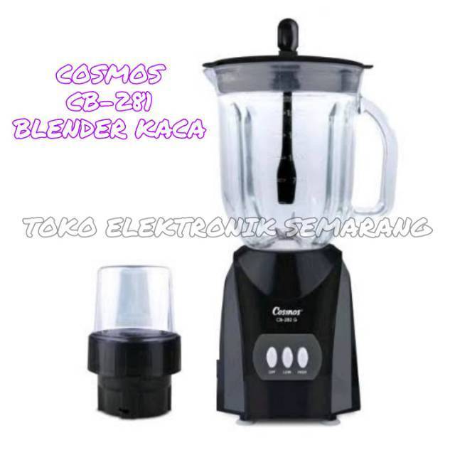 BLENDER GELAS KACA BESAR 2 IN 1 COSMOS 2L CB 281G / CB281G - BLENDER PENGHANCUR ES BATU DAN BUMBU