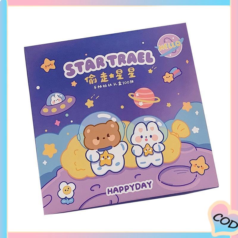 COD❤️ Kartun Tahan Air Tanpa Jejak Buku Pegangan Stiker Dekorasi Pola Kecil DIY Stiker Ponsel-A.one