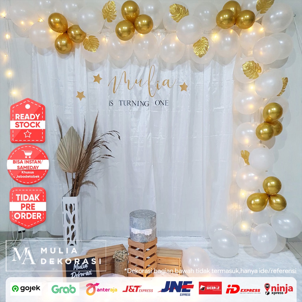 Backdrop Ulang Tahun Estetik Elegan Dekorasi Anak Murah Is Turning Photobooth Birthday Property Paket Mulia Mevvah