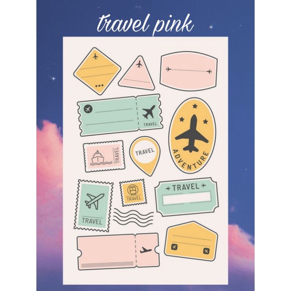 

[BISA COD] STICKER TRAVEL PINK