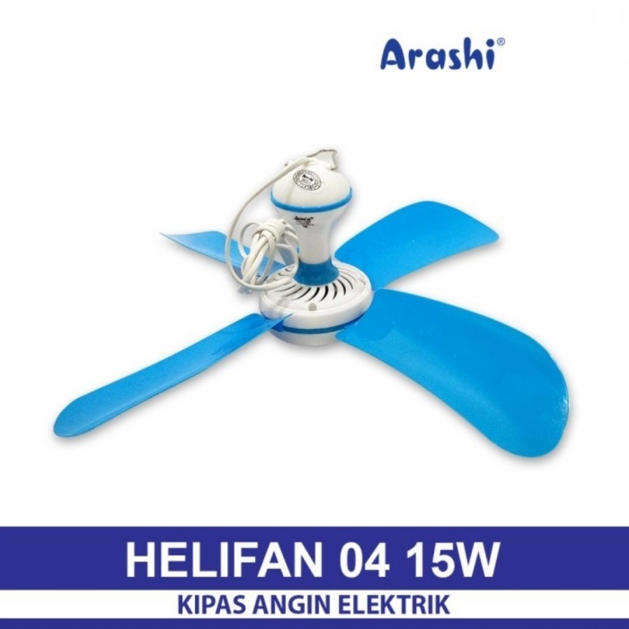 Arashi Kipas Angin Gantung 4 Baling Helifan 15 Watt