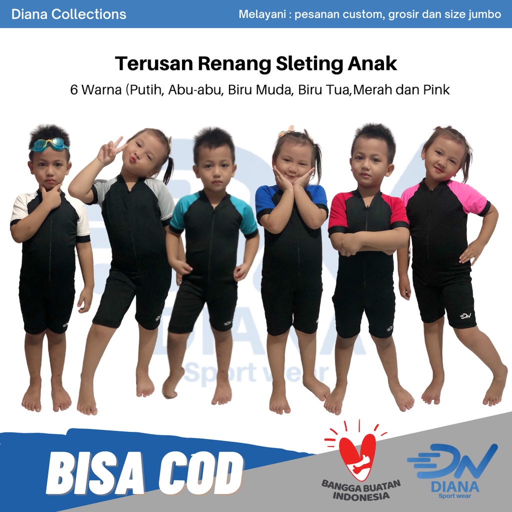 baju renang anak sleting polos | baju renang anak perempuan | baju renang anak laki-laki | pakaian r