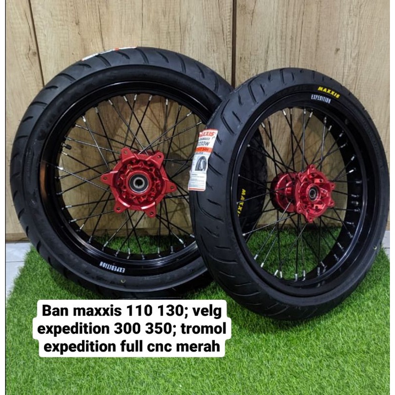 Paket ban set Supermoto crf 150 ban maxxis velg expedition tromol cnc