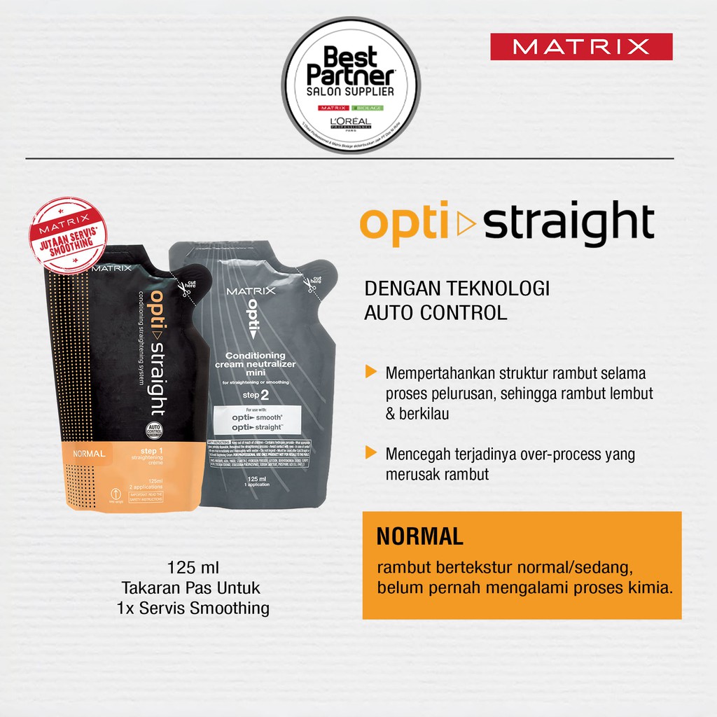 ❤️Glamouroseshop❤️ Matrix Mini Optistraight / Matrix Mini Opti Straight Step 1 + Step 2 (125 mlx2) Rebonding / Smoothing Matrix / Pelurusan Rambut