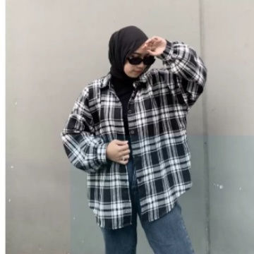 KEMEJA FLANEL SHIRT XL-XXL | OVERSIZE TARTAN SHIRT | KEMEJA GUILEN CHELSEA SHIRT LENGAN PANJANG FEBRIC