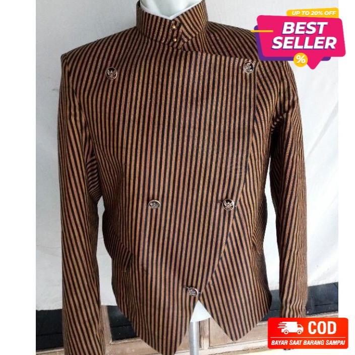 Beskap lurik jawa beskap jawa ( pengantin bapak  sunda solo akad putih besan basofi
bludru lurik pri