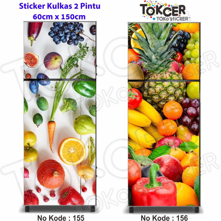 Stiker Kulkas 1 Pintu dan 2 Pintu Sayuran dan Buah