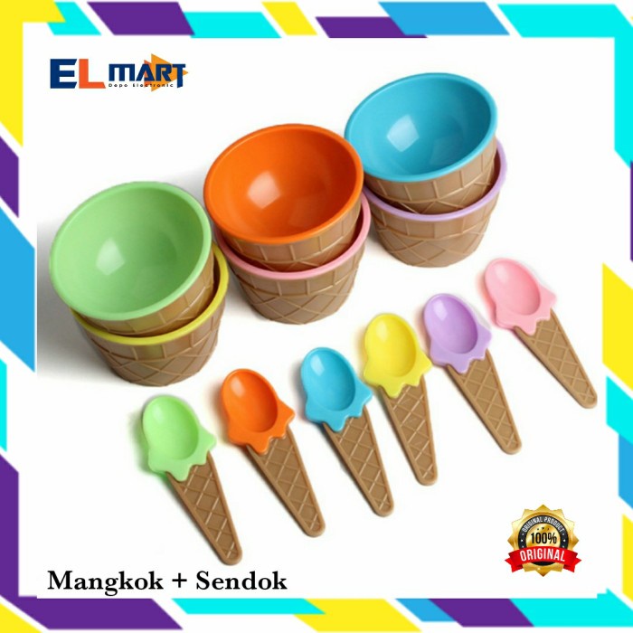 Mangkuk Es Krim Warna Warni Unik Lucu Mangkok Masker Ice Cream Set