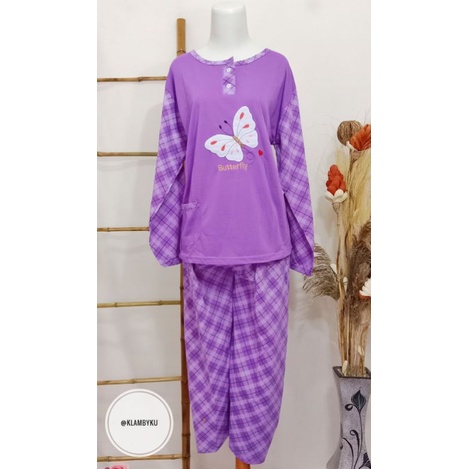BAJU TIDUR DEWASA BAJU LENGAN PANJANG CELANA PANJANG UKURAN JUMBO BAHAN KAOS PREMIUM STARLIE (COD)-1