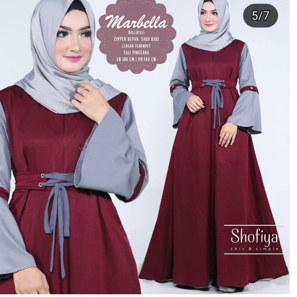 Gamis umbrella original baloteli kombinasi busana muslim syari tanah abang MARBELLA DRESS