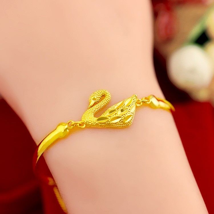 Gelang Wanita Emas Bahan Titanium Anti Karat Dan Tidak Mudah Luntur Dengan Lapis Emas 375-6