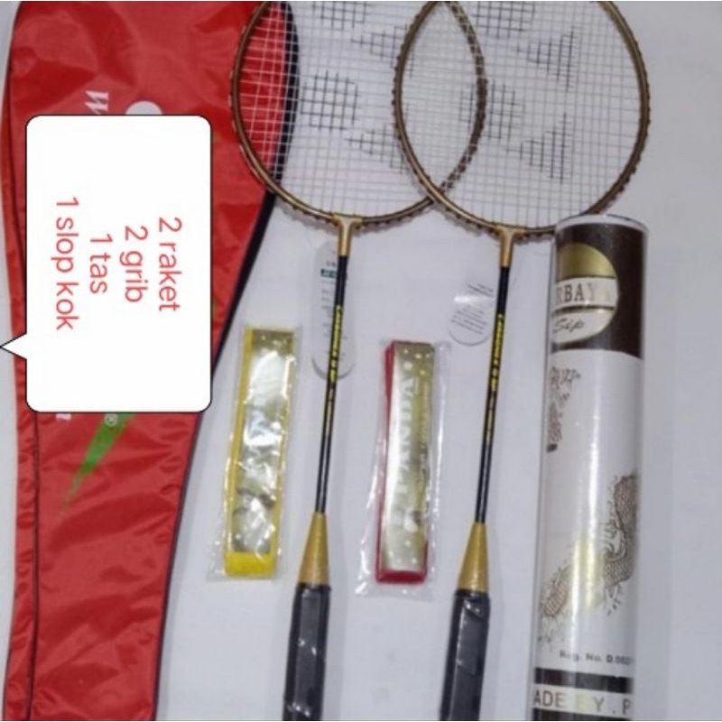 Raket Badminton Yonex carbonex 9 isi 2 Raket BONUS TAS DAN KOK
