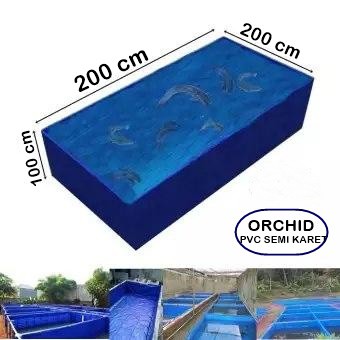 Kolam Terpal Kotak Orchid Dimensi 200cm x 200cm x 100cm