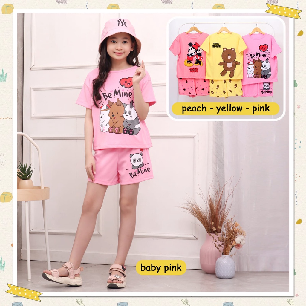 Setelan Santai Baju Tidur Rumah Anak Perempuan 4 -12 Tahun