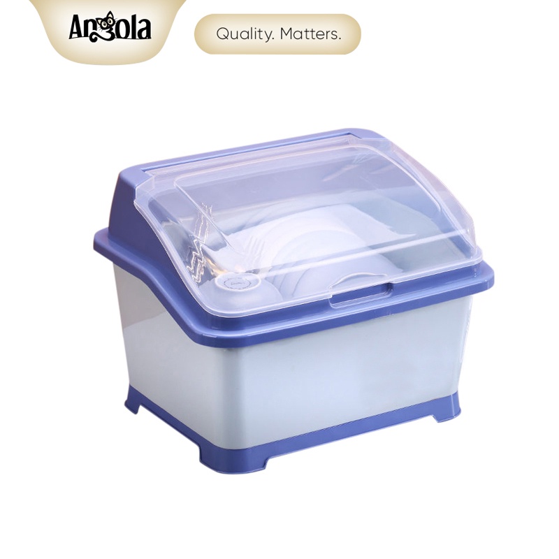 Ready  [COD] Angola Rak Piring Plastik Dengan Tutup C28 Rak Piring/Mangkok/Sendok/Garpu Rak