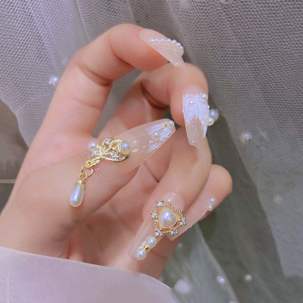 Mxbeauty Hiasan Kuku 3d Bentuk Hati Bahan Metal Untuk Nail Art / Manicure Diy