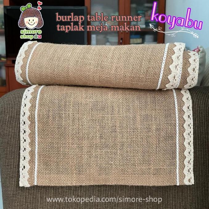 Taplak Meja Makan Goni Burlap Table Runner