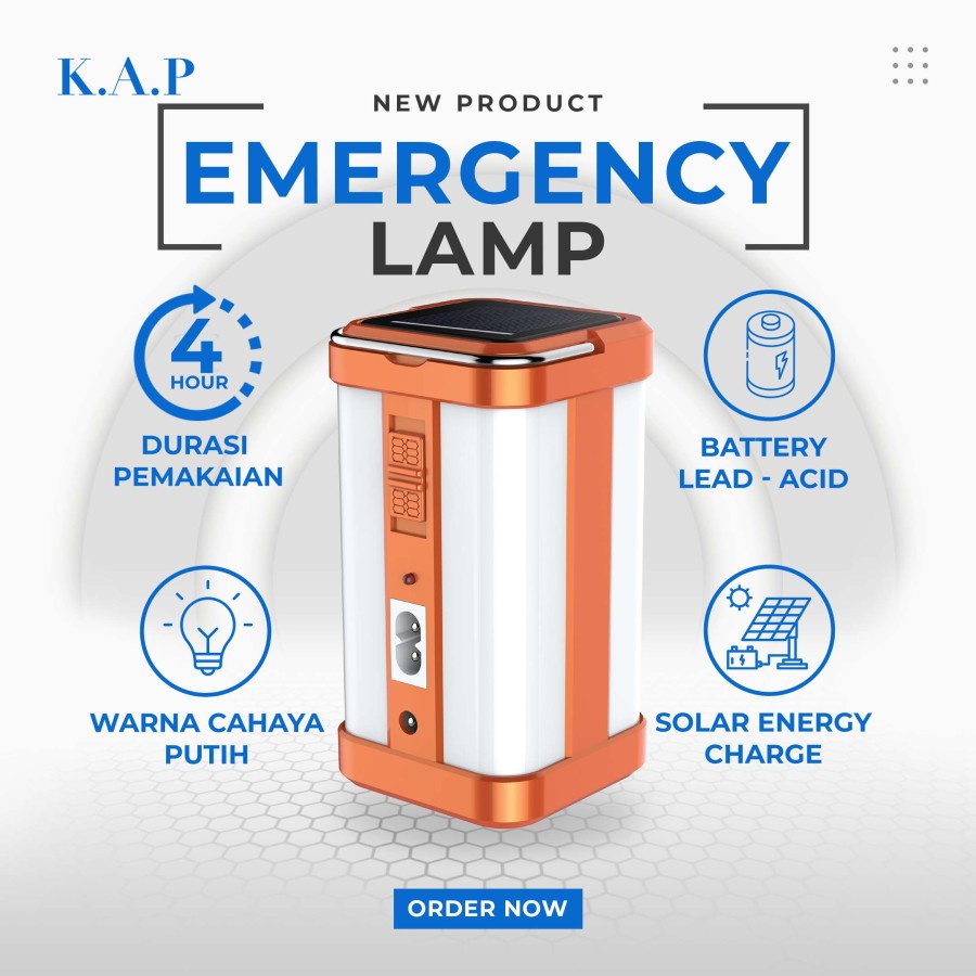 NEW MODEL! EMERGENCY LAMP PREMIUM MERK K.A.P KP-7108S