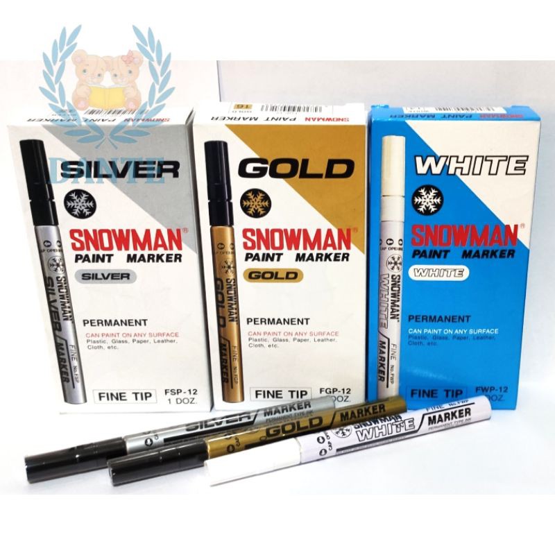 

Spidol Snowman Permanent Marker FINE TIP Putih - Satuan