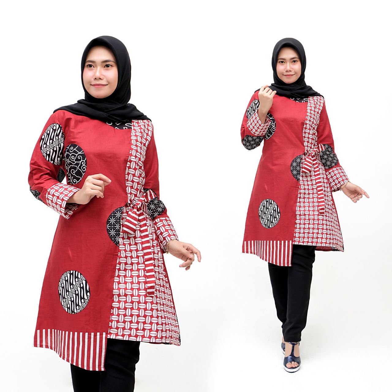 Terlaris Bac003 Serut Genes Jelita Tunic Navbor Yelbor Whitbor Creambor Tunik Batik Alvian