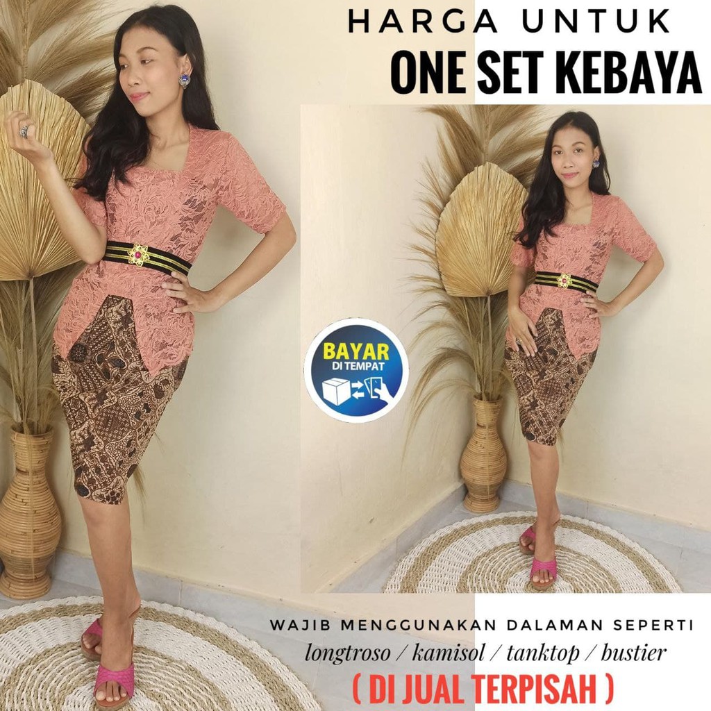baju kebaya jadi brokat maudy dan rok katun batik pendek kebaya bali modern kebaya pesta-salem
