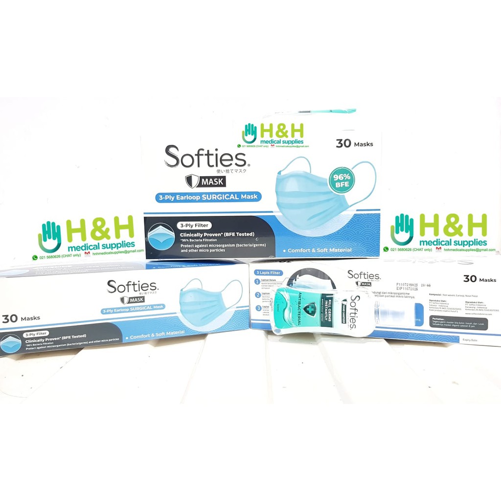 Masker Softies Surgical Mask isi 30 / Masker Softies isi 30 / Surgical Mask Softies isi 30
