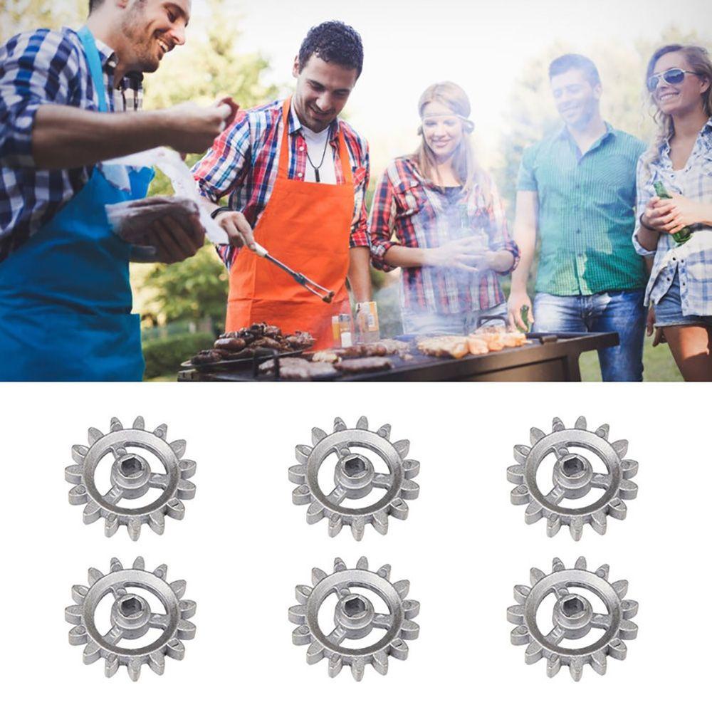 Solighter BBQ Grill Gear Putar Otomatis Piknik Rumah Makan Alat Barbekyu