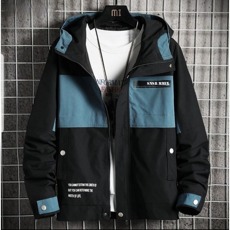 jaket pria taslan hoddie SNSR MMIX terbaru/ jaket bomber pria taslan / jaket taslan pria terbaru