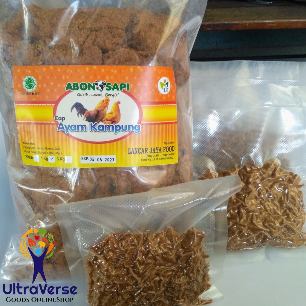 Jual Abon Sapi cap Ayam Kampung 200g Repack HALAL abon premium enak ...