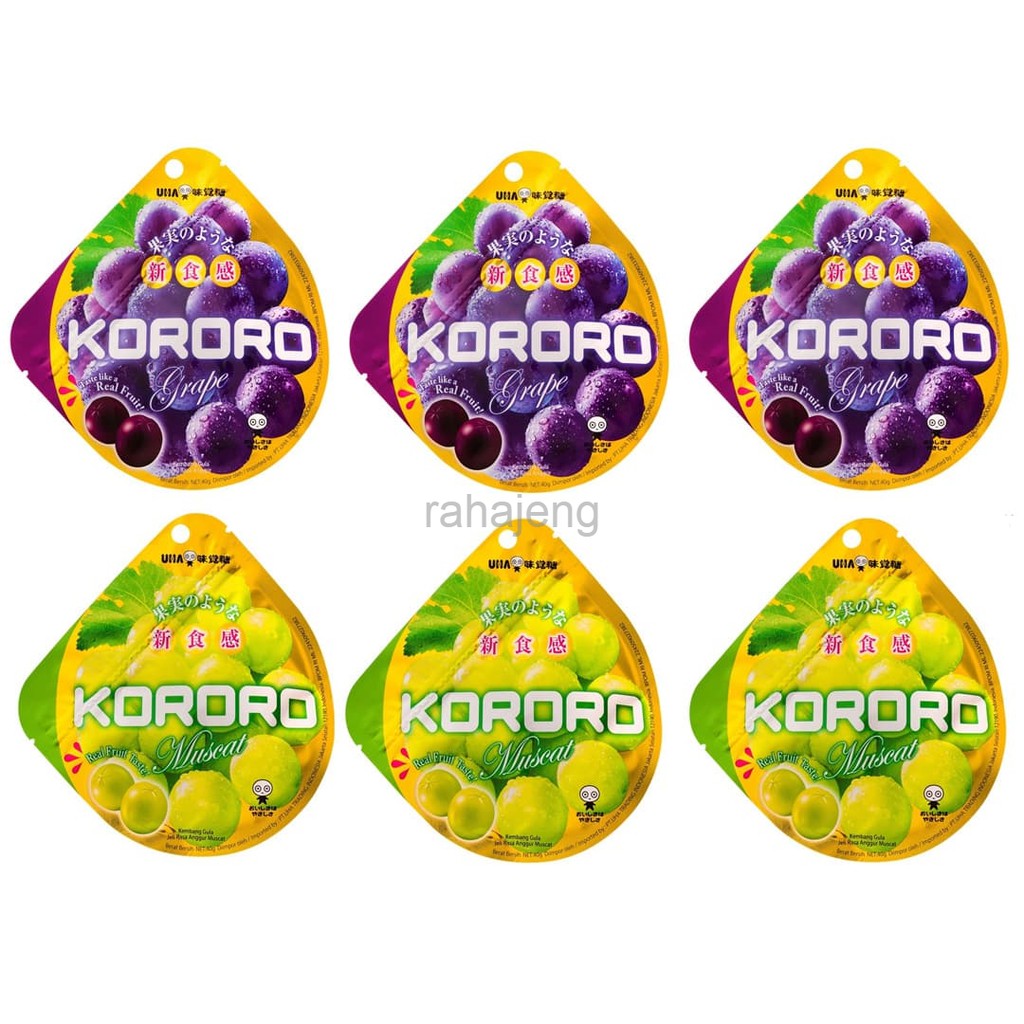 

UHA KORORO MIX FLAVOUR GRAPE AND MUSCAT 6 PACK 40 g