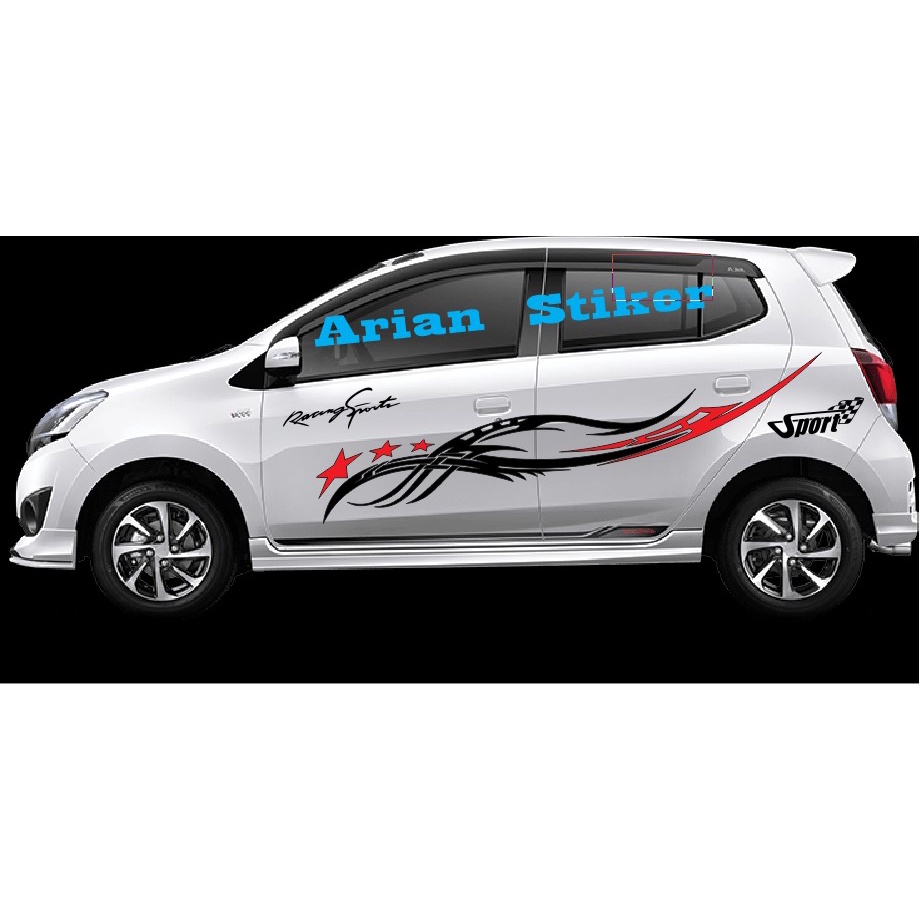 Stiker Mobil Ayla Agya Stiker Cutting Racing Sport Stiker Mobil Ayla Agya Keren