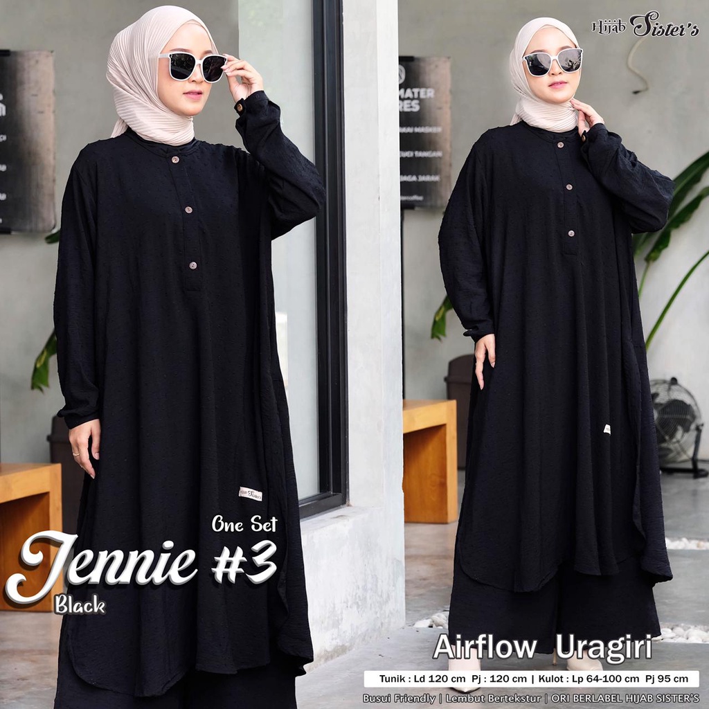 Hijab Sisters Jennie Set Jumbo / Setelan Celana Wanita Fashion Muslim Tunik / One Set Crinkle Airflow LD 120-3