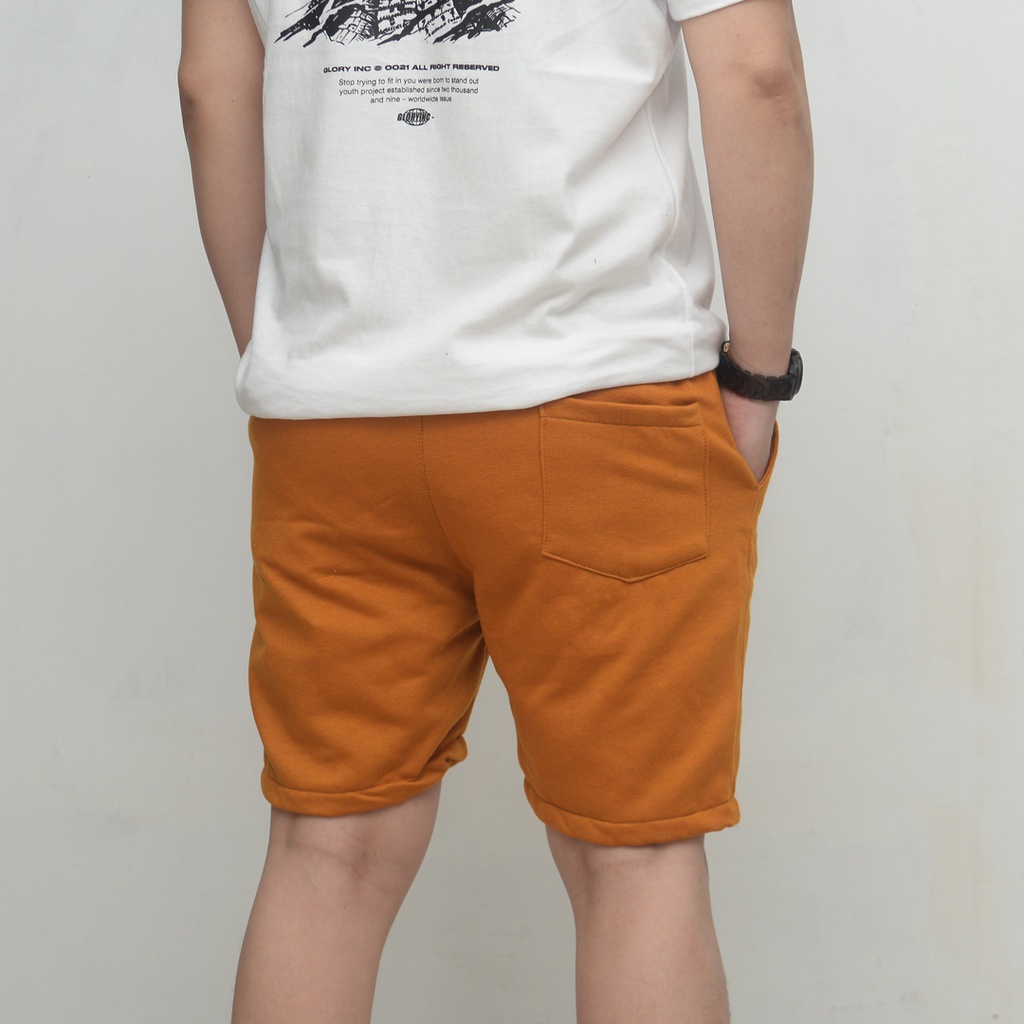 Wengkie.id / Boardshort / celana pendek pria / celana pendek wanita / celana casual / celana pendek murah / Warna Mustard - Kubus