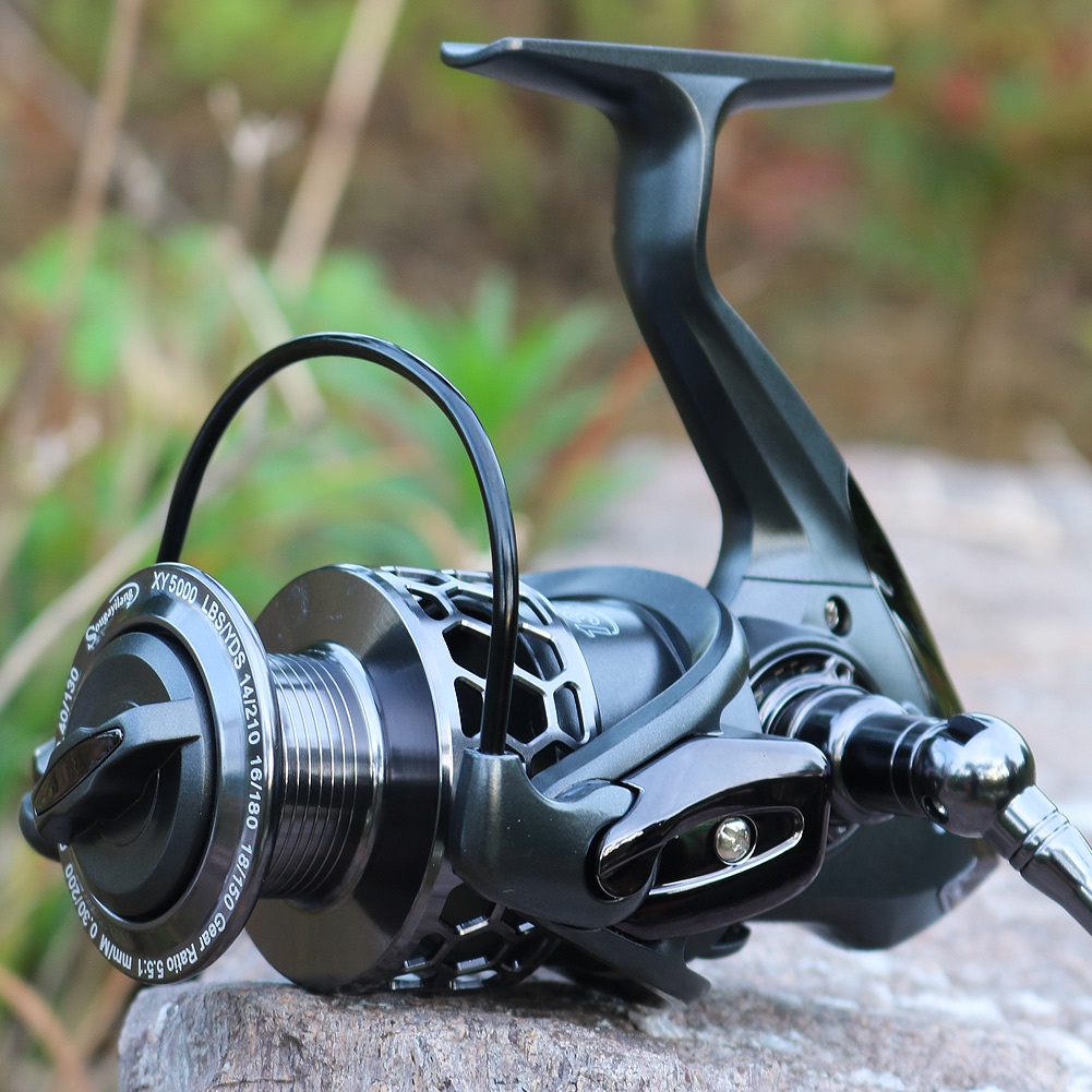 Reel Pancing Memutar Gulungan Pancing  Bahan Logam Spinning Reel 13+1BB 5.5:1GR Kanan Kiri Pegangan Dapat diubah-ubah Air Asin Gulungan Pancing Air Tawar Gear Tackle Luar Ruangan Gulungan Pancing