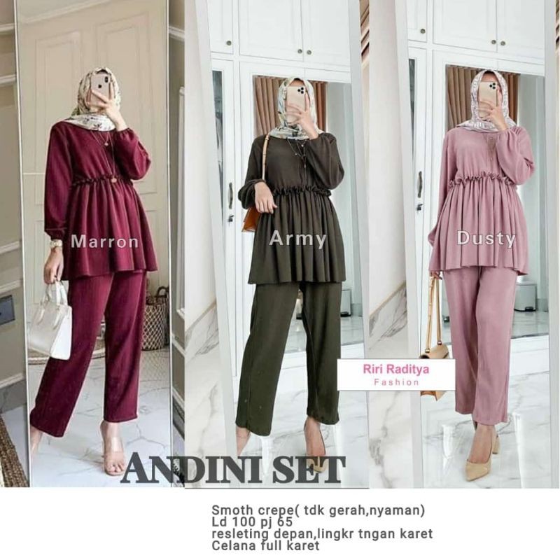 ANDINI SET POLOS MOSSCREPEE