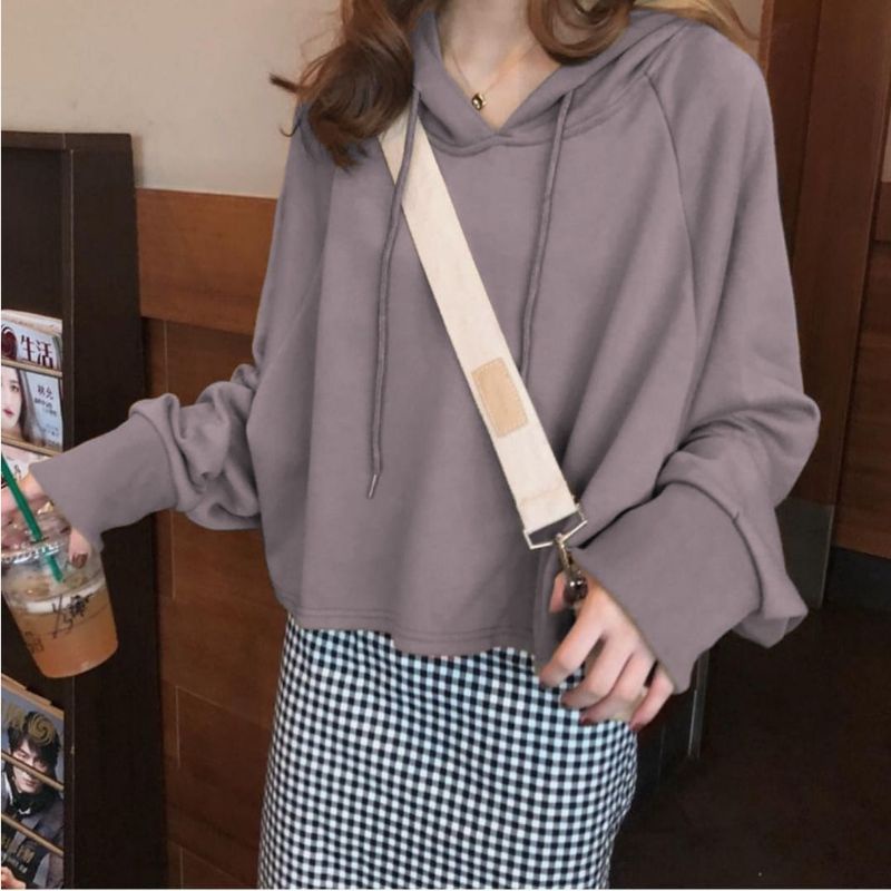 ZIA REGLAN CROPE | sweater hoodie wanita