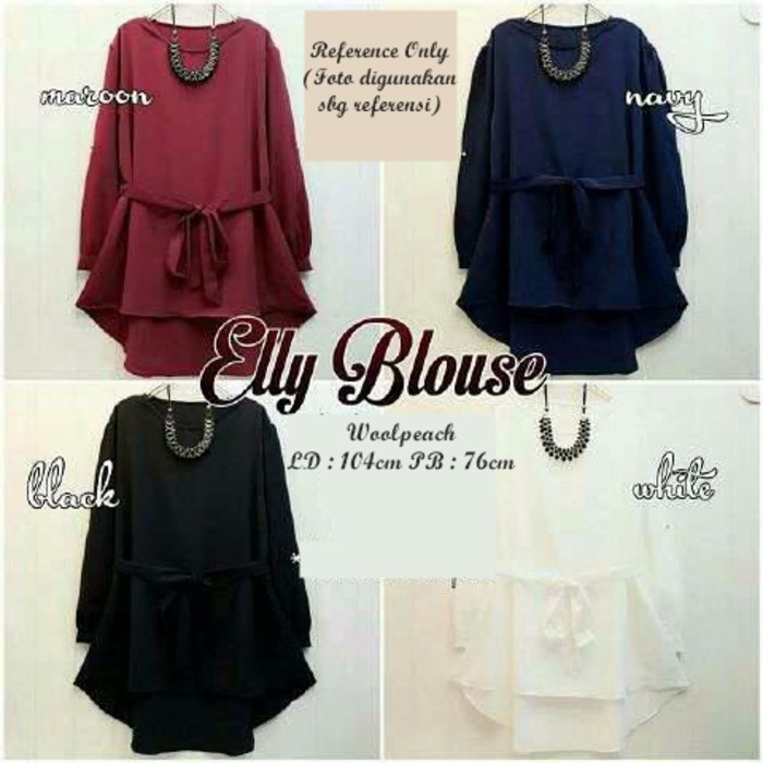 Baju panjang blus polos muslimah Elly Blouse
