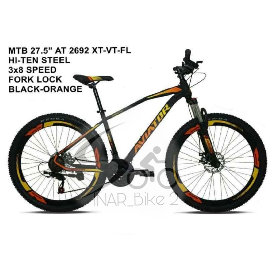 Sepeda Gunung 27,5inch Mtb Aviator 2692 Xt Vt Fl 24Speed