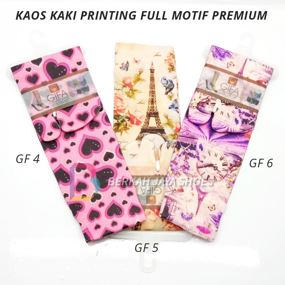 Kaos Kaki Jempol Wanita Full Printing / Kaos Kaki Wanita Full Motif Printing Premium