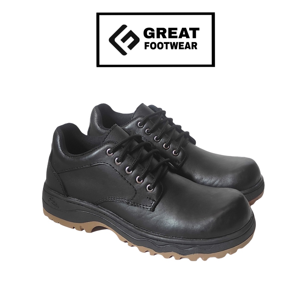 Safety Boots Sepatu Safety Pria Ujung Besi Sepatu Kerja Pendek Tali Tracking Hiking Outdor Termurah Anti Licin Great Footwear GF 221