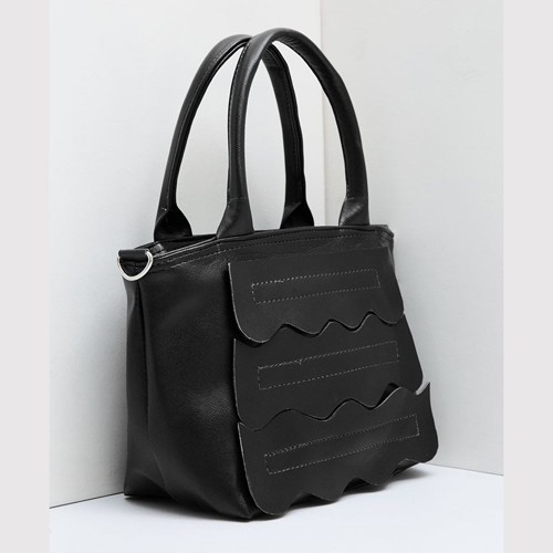 tas selempang wanita sling bag cewek hitam motif gelombang (2G2) bta297