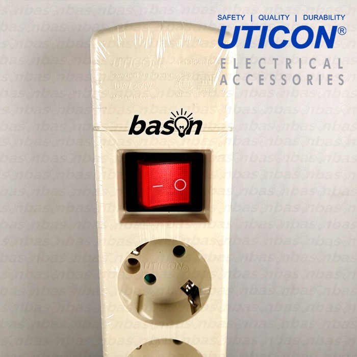 UTICON ST1382NC Multi Outlet - Stop Kontak 3 Lubang - TANPA KABEL