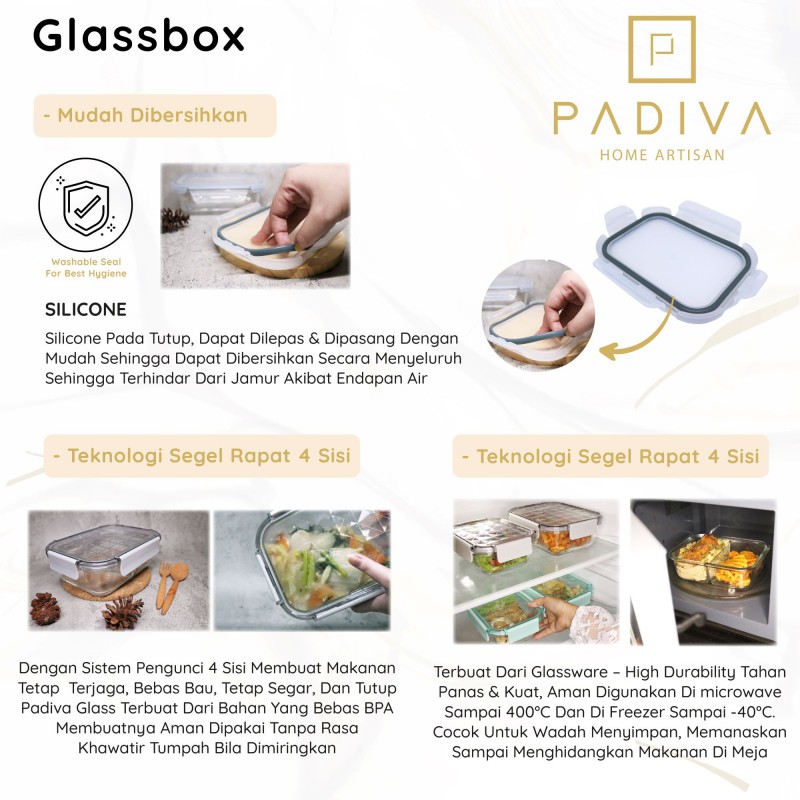 PADIVA 1040ML GOLD MIX 2+3COMPARTMENTS CRYSTAL GLASSBOX (GBC1040MG)