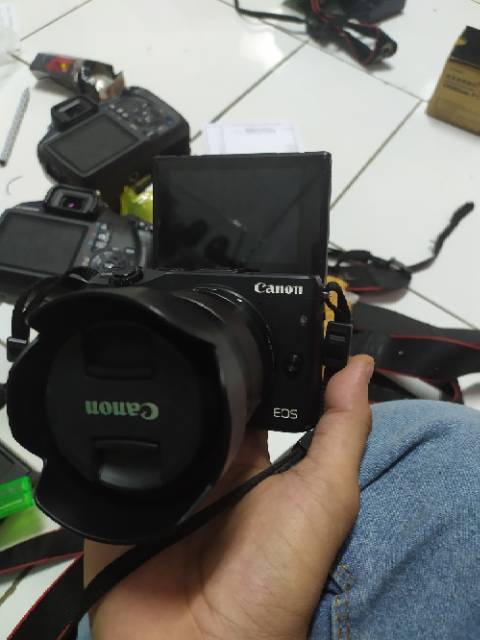 mirrorless canon eos m3 mulus kamera vlog  lensa 15-45mm m3 / m 3 bonus tas siap selfie-6
