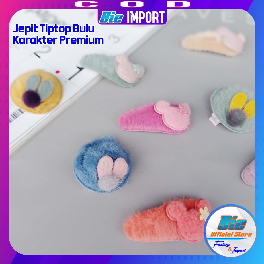 Jepit Rambut Anak Bulu Karakter Premium Impor Best Seller
