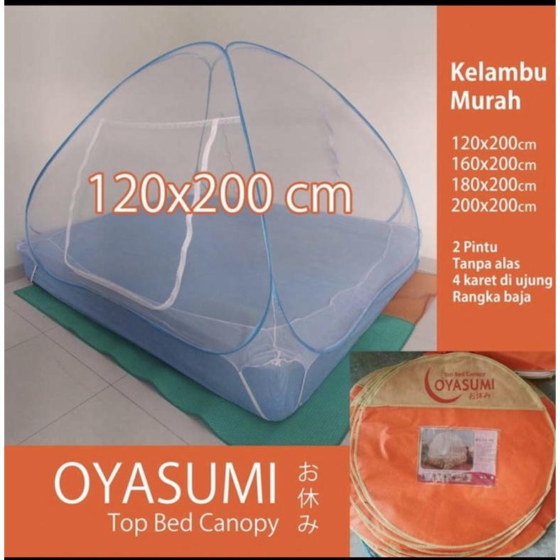 KELAMBU TENDA LIPAT ORIGINAL OYASUMI 120x200 BIRU RARE TENT FORBID MOSQUITO