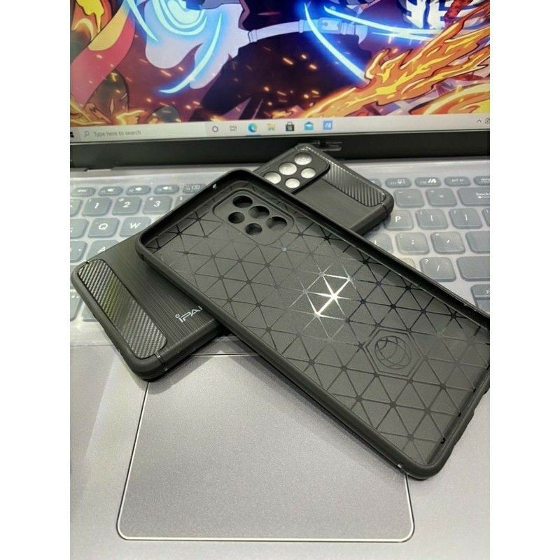 Samsung A32 4G / A52 / A72 Softcase Brushed Karbon Rugged Carbon Soft Case Tebal