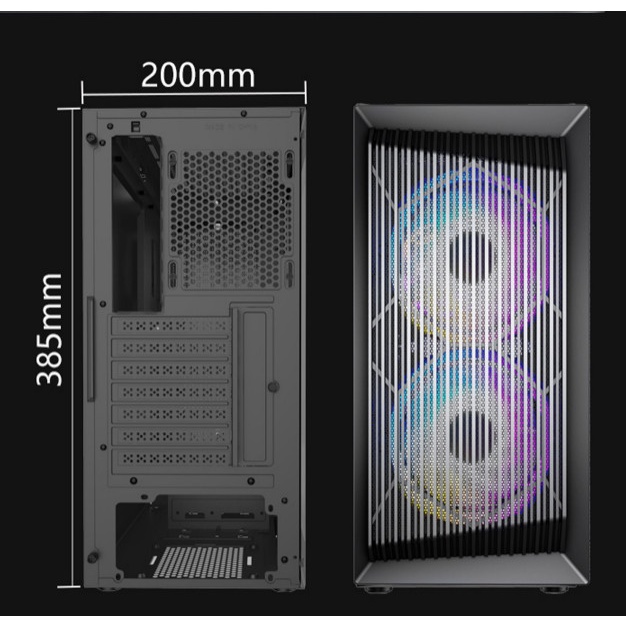 Casing PC VenomRX Iskander M-ATX Tempered Glass Free 2 Fans RGB