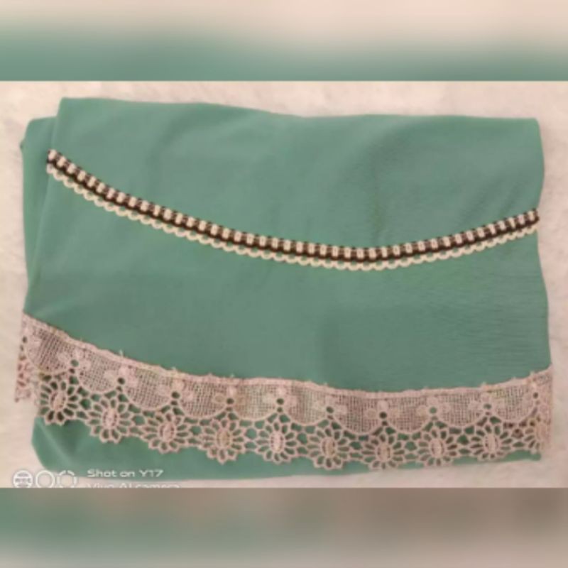 Hijab / Jilbab / Kerudung / Bergo / Khimar Instan Jersey Serut Renda List / Renda Serut Renda List Model Bergo Terbaru Termurah,Terjangkau dan Terlaris 2021/ Kerudung Wanita/ Muslimah Hijab-Ijo Toskah